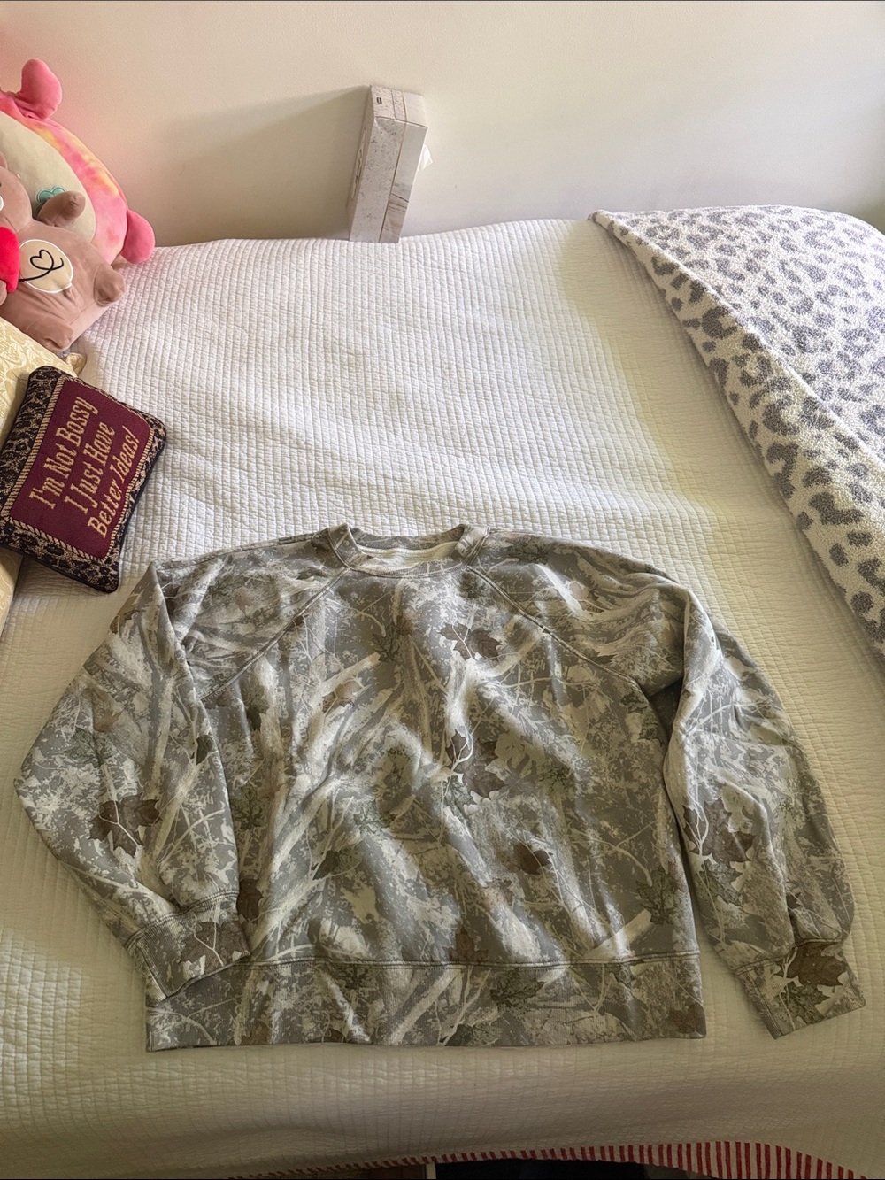 Abercrombie & Fitch Men’s Crewneck Sweatshirt - Gray & Tan Camo
